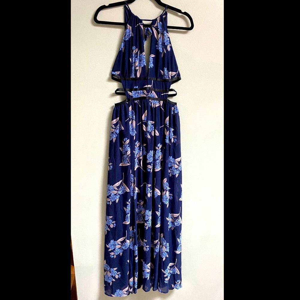 Express Floral Maxi Dress with Strappy Side